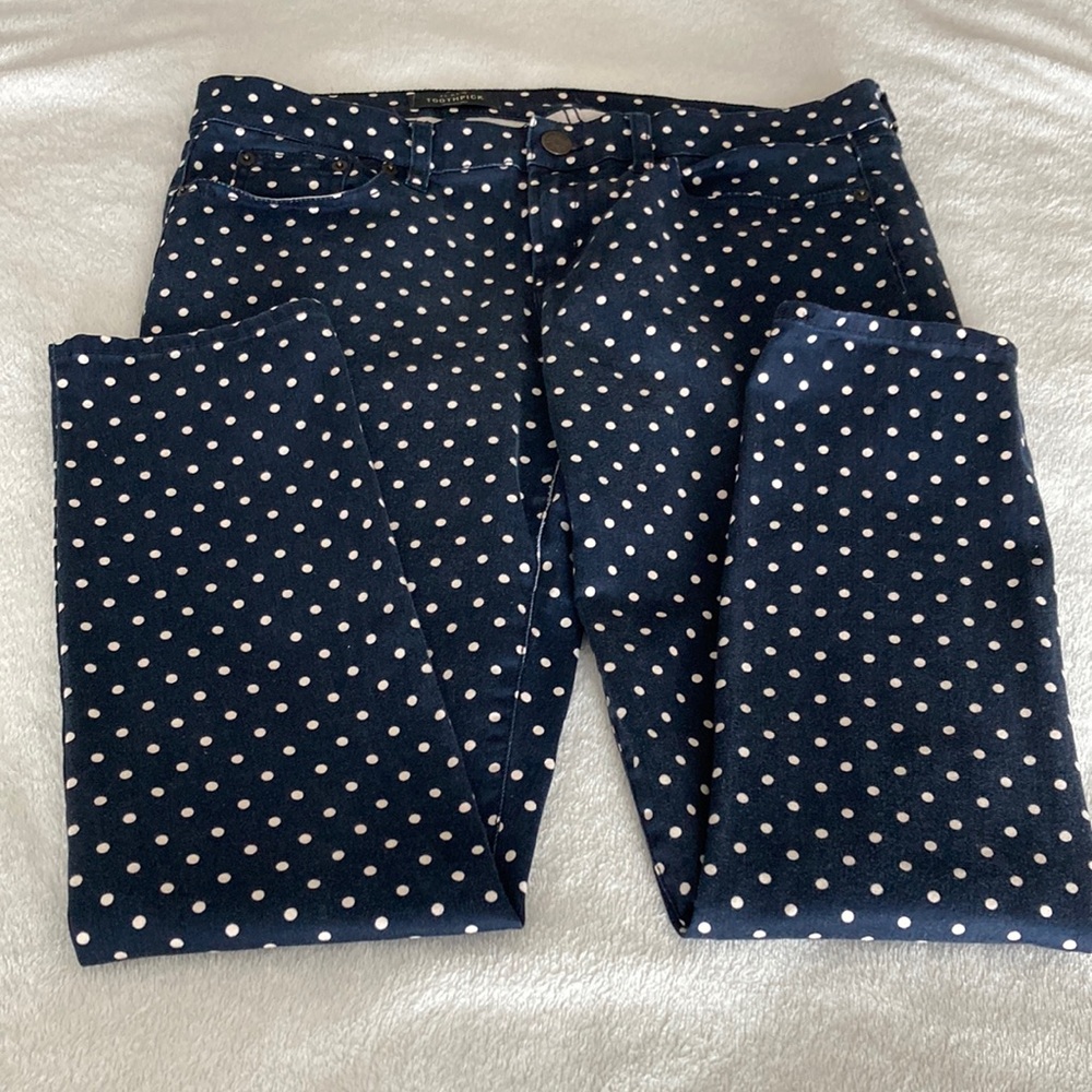 EUC J Crew Polka Dots Toothpick Jeans